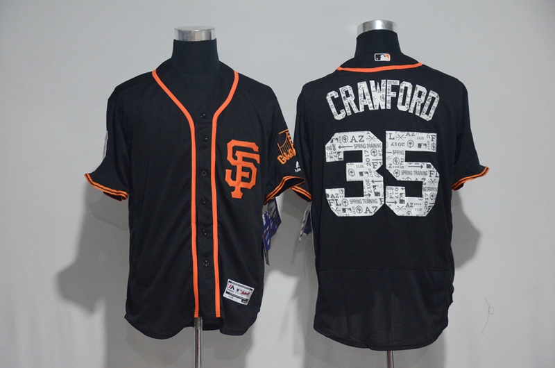 2017 MLB San Francisco Giants #35 Crawford Black Spring Training Flex Base Jersey